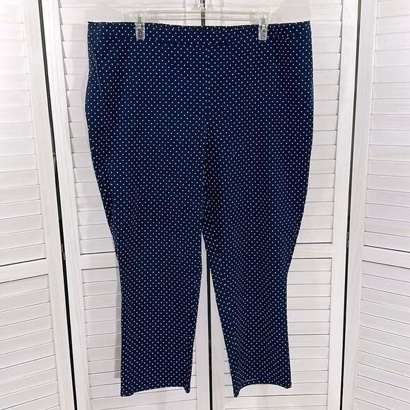 Isaac Mizrahi Pants 28W Navy Blue Pull On Ankle NWOT - Picture 2 of 11